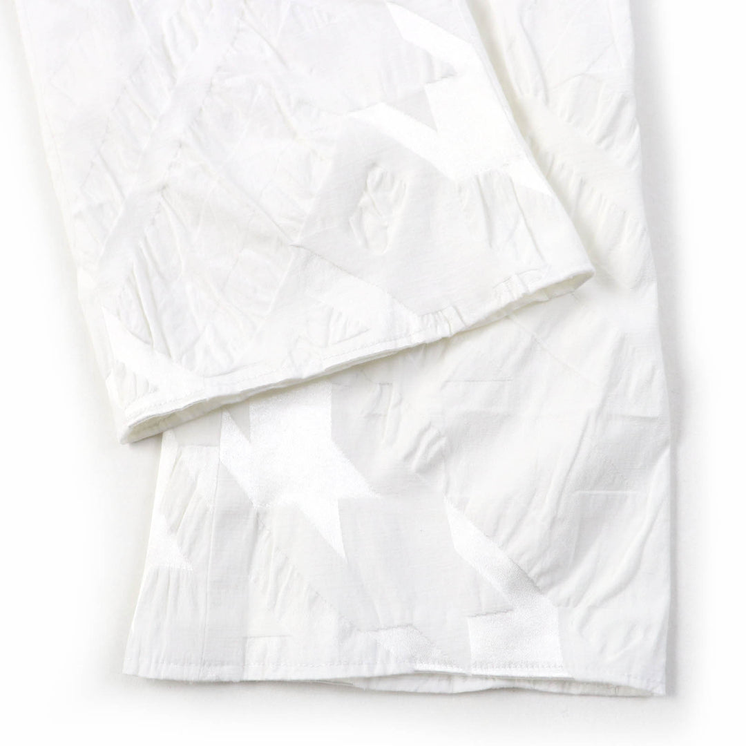 Excellent ISSEY MIYAKE Pants All-over patterned bottoms white polyester Women 1 IM31FF505