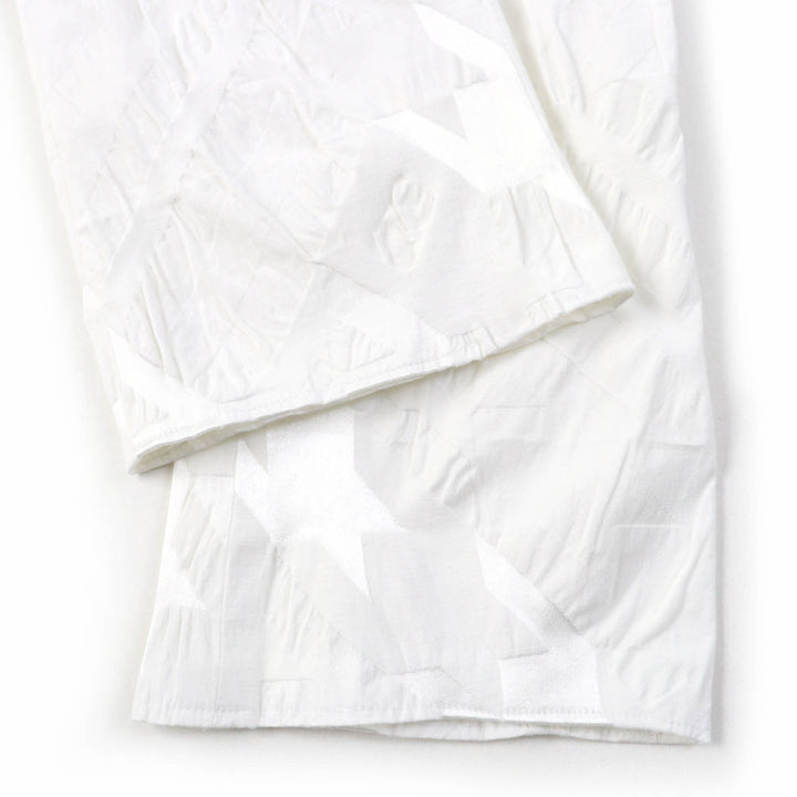Excellent ISSEY MIYAKE Pants All-over patterned bottoms white polyester Women 1 IM31FF505