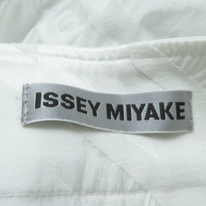 Excellent ISSEY MIYAKE Pants All-over patterned bottoms white polyester Women 1 IM31FF505