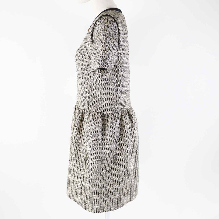 Excellent LOUIS VUITTON one piece Zip-up Lurex tweed dress 38 1AAYVW