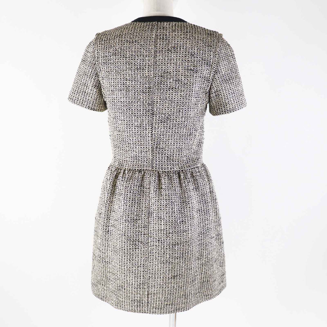 Excellent LOUIS VUITTON one piece Zip-up Lurex tweed dress 38 1AAYVW