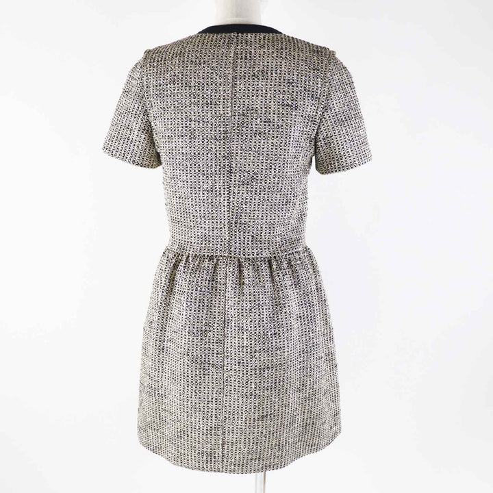 Excellent LOUIS VUITTON one piece Zip-up Lurex tweed dress 38 1AAYVW