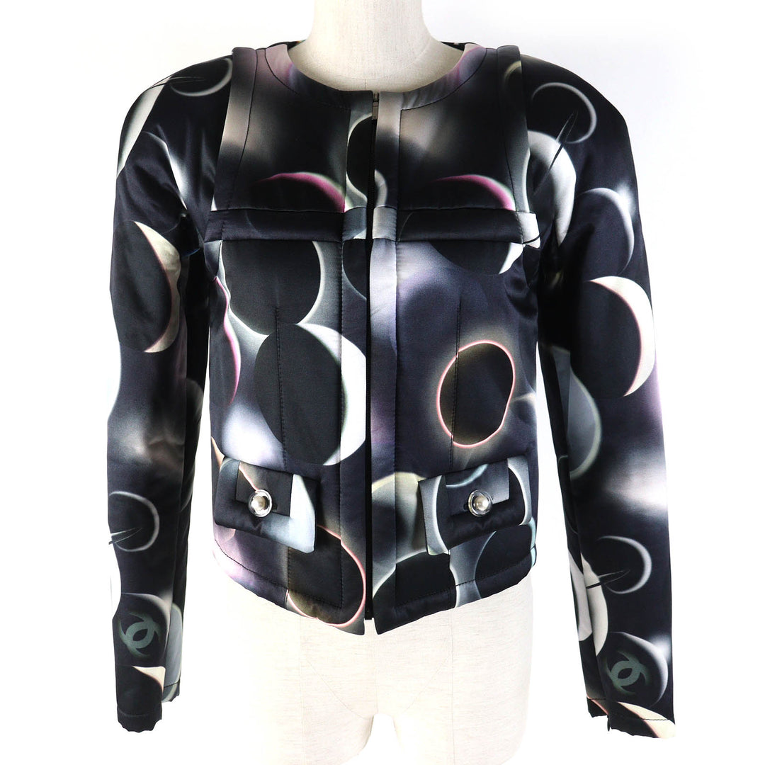 Excellent CHANEL Jacket COCO Mark button, padding Black multicolor Women 34