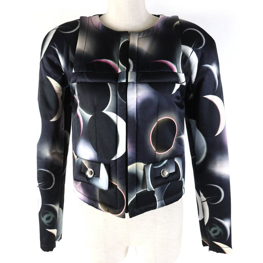 Excellent CHANEL Jacket COCO Mark button, padding Black multicolor Women 34