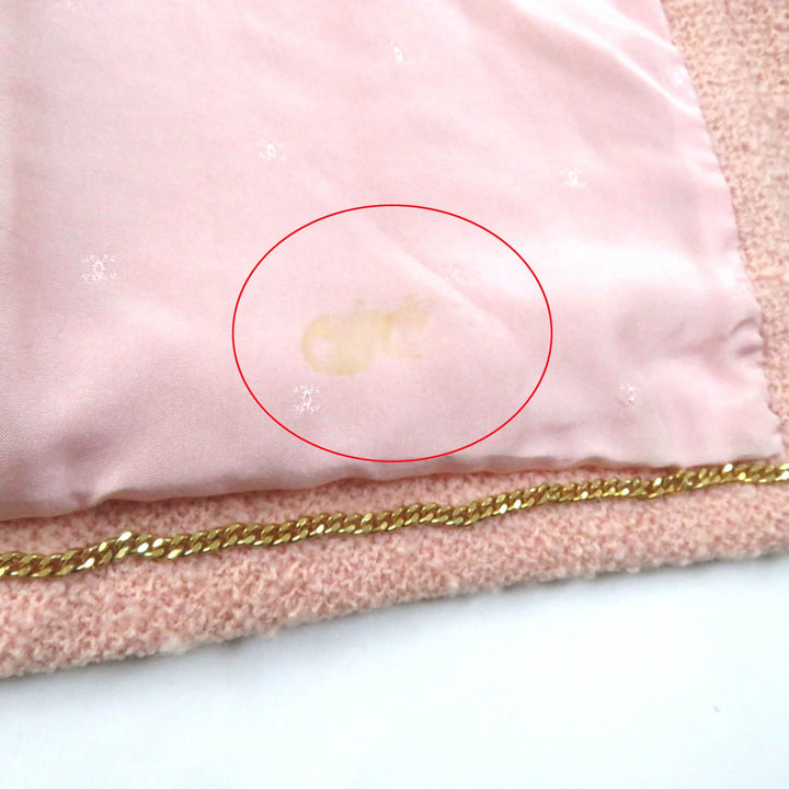 CHANEL BOUTIQUE Blouson tweed coat with gold COCO Mark buttons pink Women 40