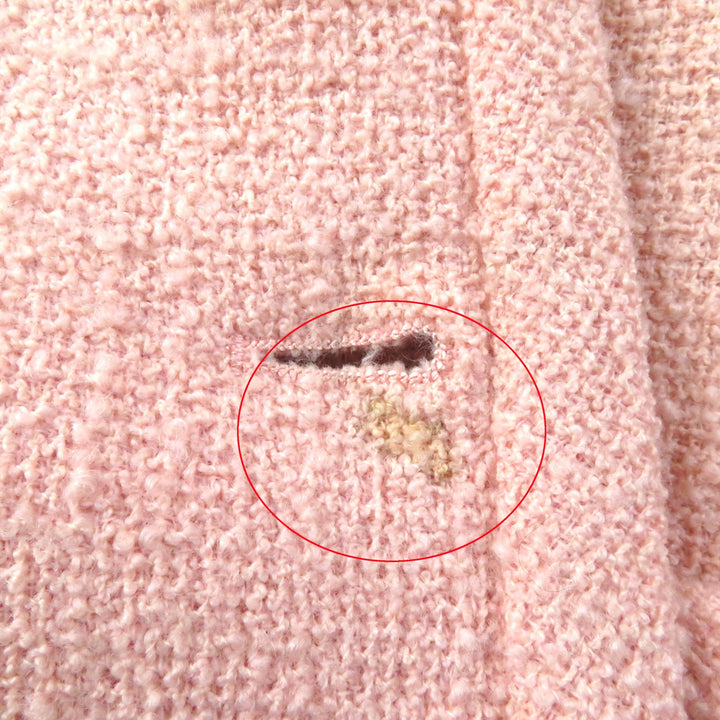 CHANEL BOUTIQUE Blouson tweed coat with gold COCO Mark buttons pink Women 40