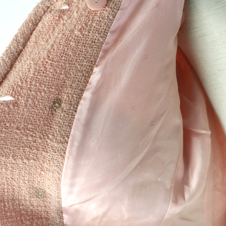 CHANEL BOUTIQUE Blouson tweed coat with gold COCO Mark buttons pink Women 40