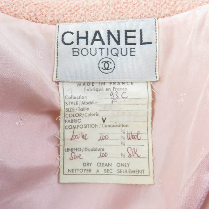 CHANEL BOUTIQUE Blouson tweed coat with gold COCO Mark buttons pink Women 40