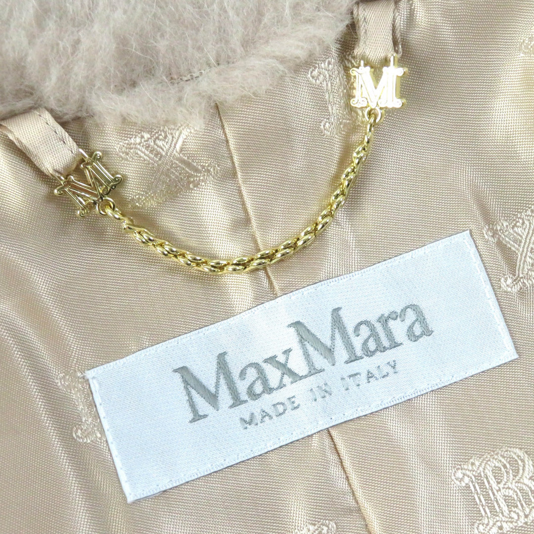 Pristine Max Mara coat Teddy bear White Tag Short Sleeve light beige alpaca