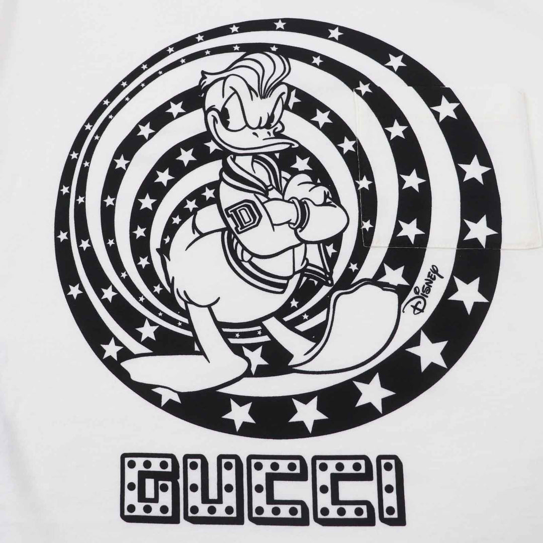 Excellent GUCCI×Disney Short sleeve T-shirt Donald Duck Ivory black Women XS