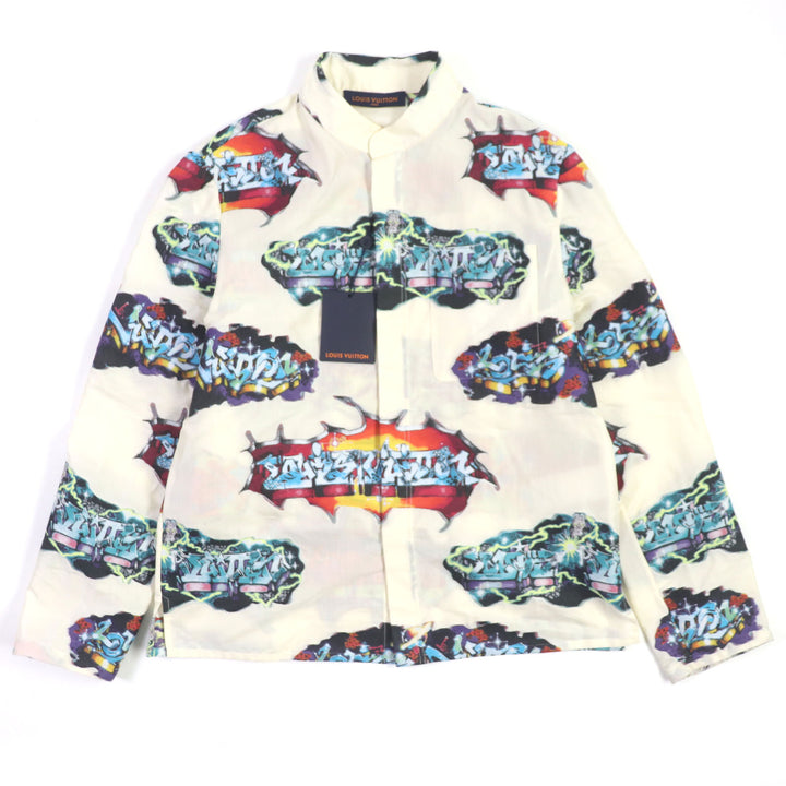 Pristine LOUIS VUITTON Long sleeve shirt LV Graffiti polyester mens S HNS09W