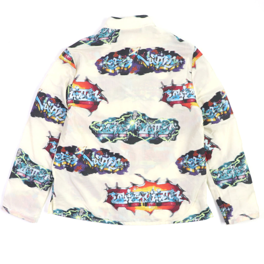 Pristine LOUIS VUITTON Long sleeve shirt LV Graffiti polyester mens S HNS09W