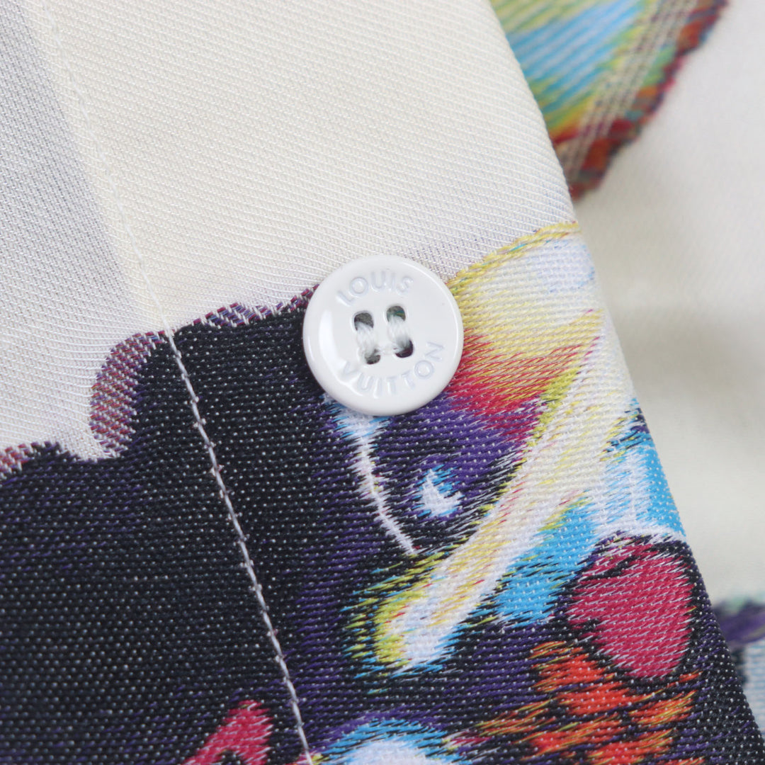 Pristine LOUIS VUITTON Long sleeve shirt LV Graffiti polyester mens S HNS09W