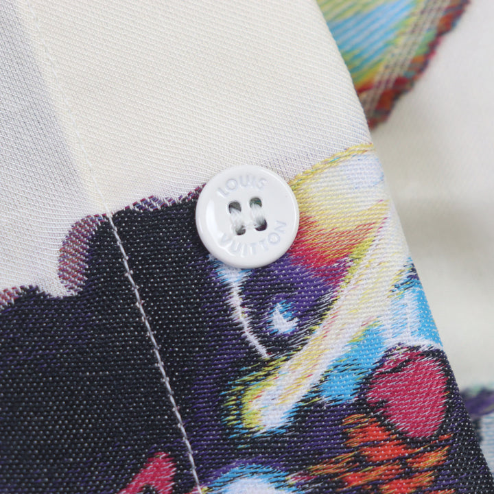 Pristine LOUIS VUITTON Long sleeve shirt LV Graffiti polyester mens S HNS09W