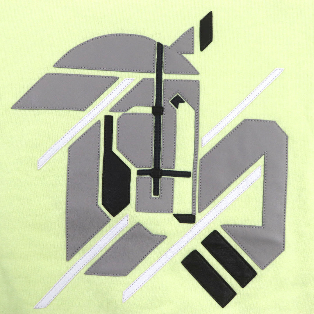 Pristine HERMES sweat Chevaux en symmetry Crewneck lime cotton mens M 31-5765