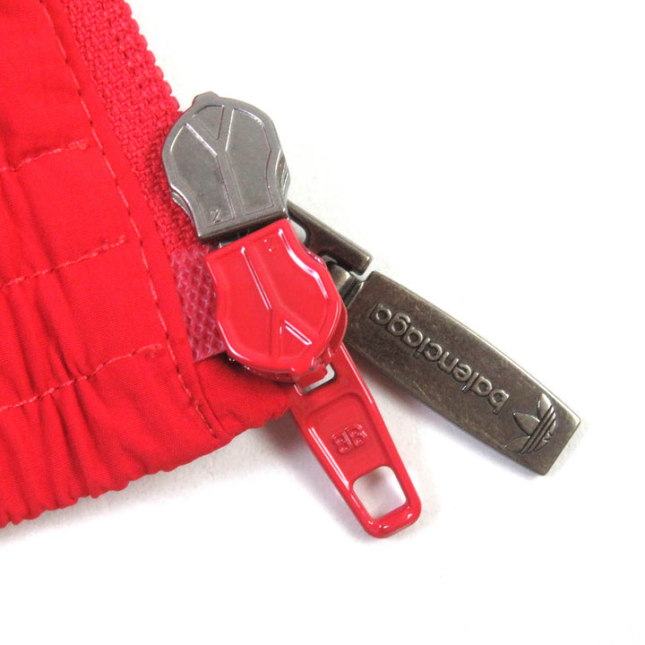 Excellent BALENCIAGA×adidas Jacket TRACKSUIT 3-Stripes Trefoil Red Nylon mens L 712280