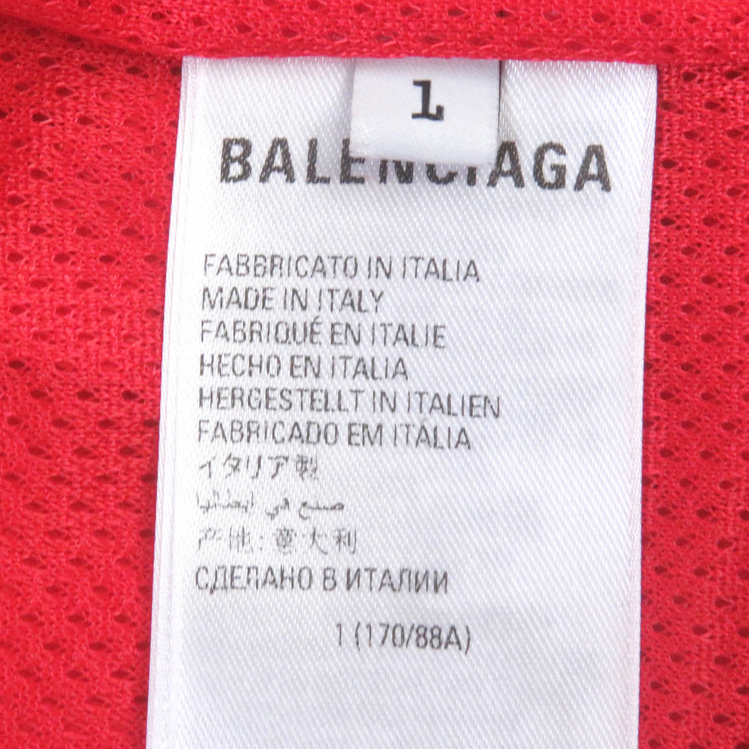 Excellent BALENCIAGA×adidas Jacket TRACKSUIT 3-Stripes Trefoil Red Nylon mens L 712280