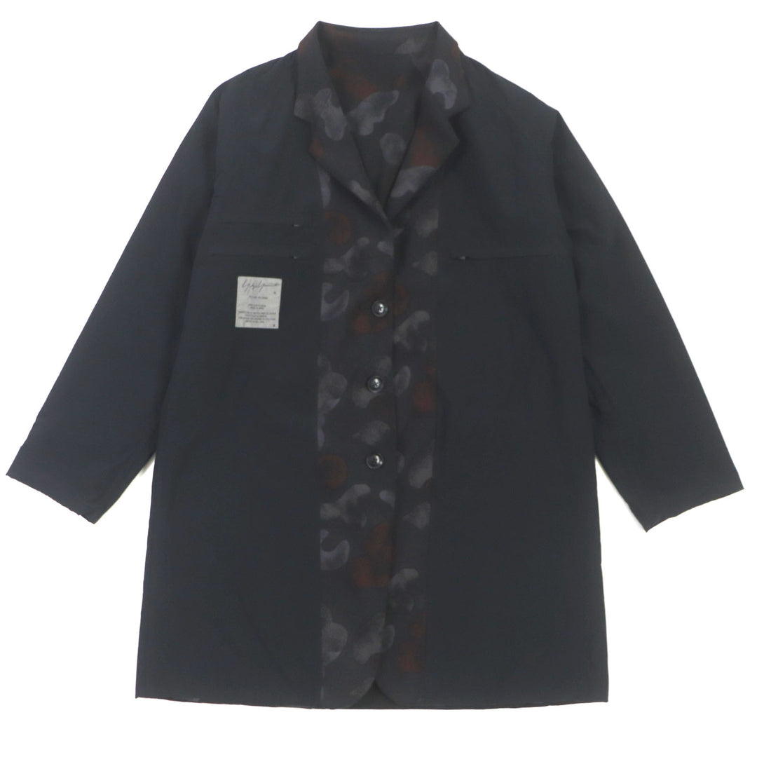 Very Good Yohji Yamamoto POUR HOMME coat Wool gabardine reversible tailored Black 2