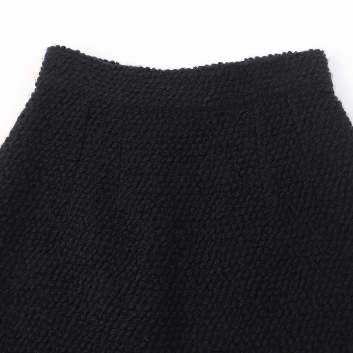 Pristine DOLCE&GABBANA skirt Flower lace knit black wool Women 36 F4R37T