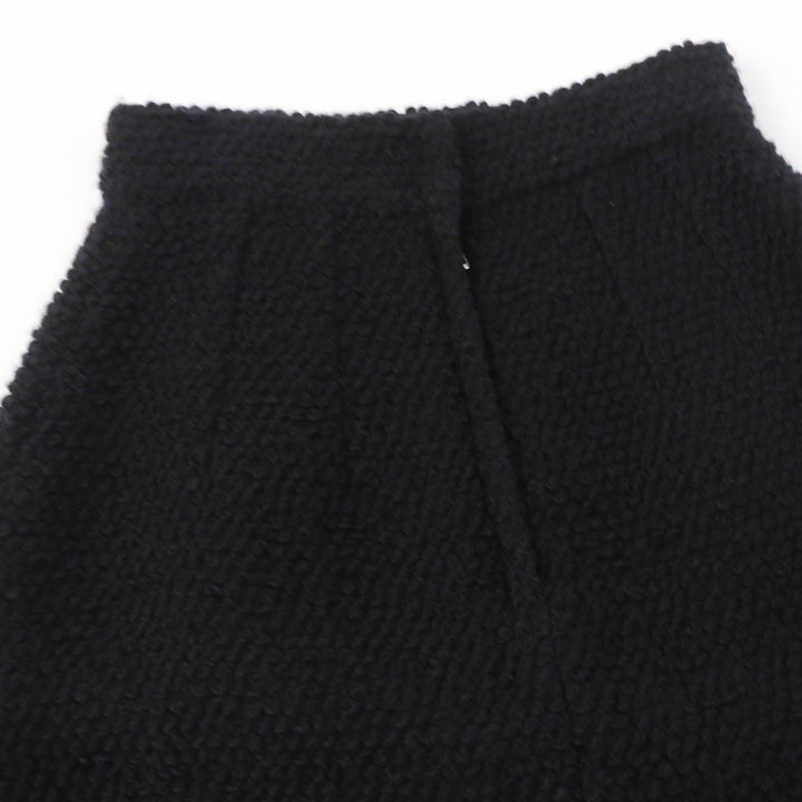 Pristine DOLCE&GABBANA skirt Flower lace knit black wool Women 36 F4R37T