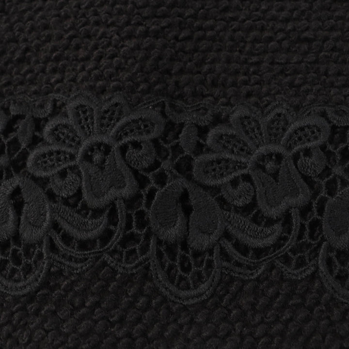 Pristine DOLCE&GABBANA skirt Flower lace knit black wool Women 36 F4R37T