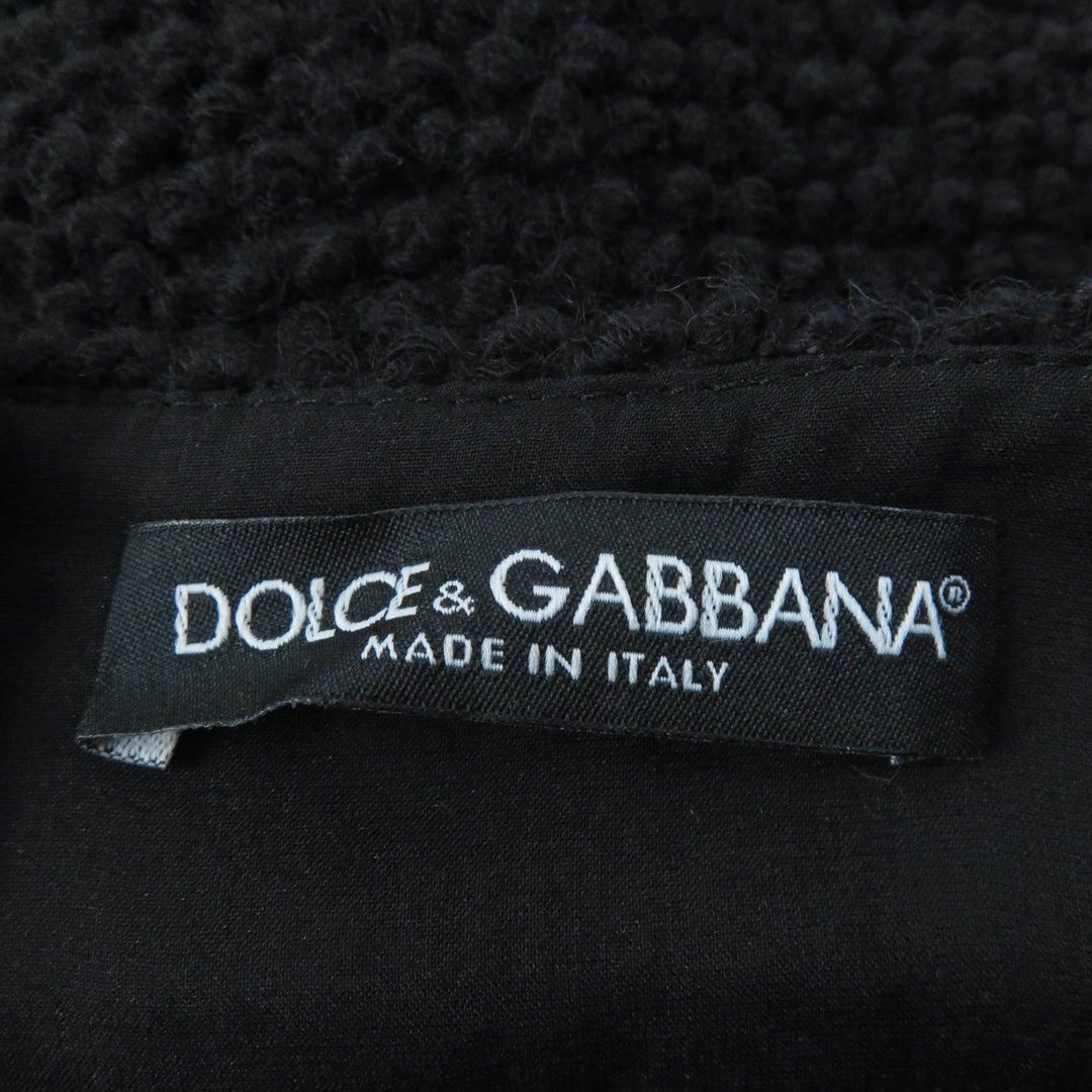 Pristine DOLCE&GABBANA skirt Flower lace knit black wool Women 36 F4R37T