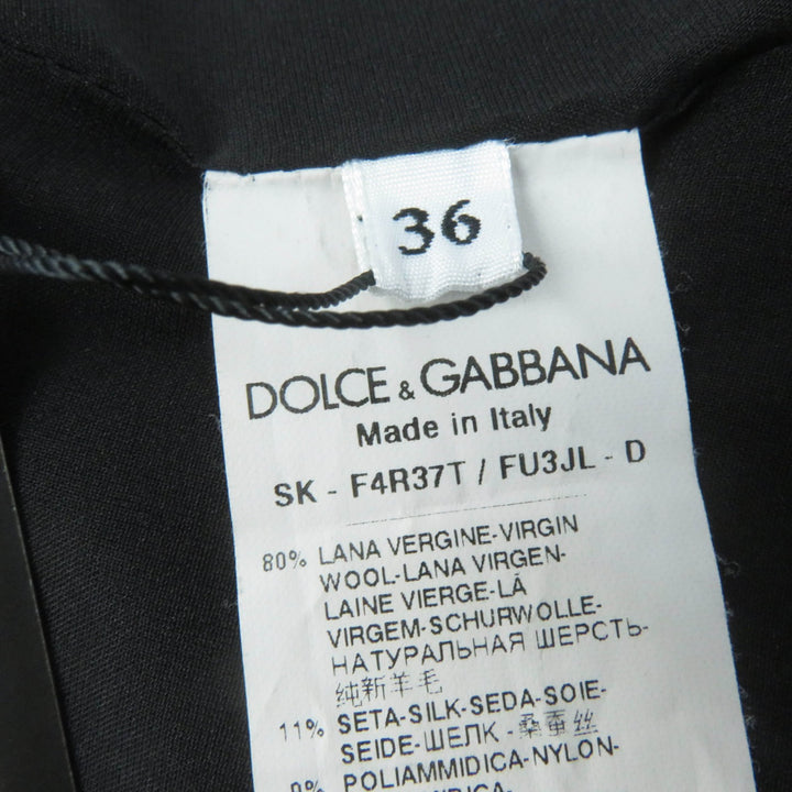 Pristine DOLCE&GABBANA skirt Flower lace knit black wool Women 36 F4R37T
