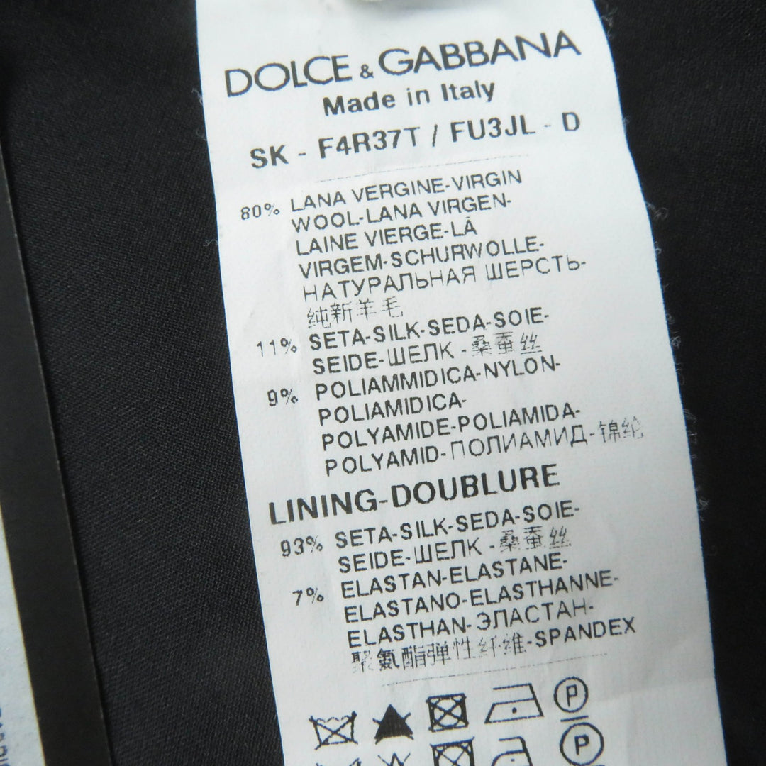 Pristine DOLCE&GABBANA skirt Flower lace knit black wool Women 36 F4R37T