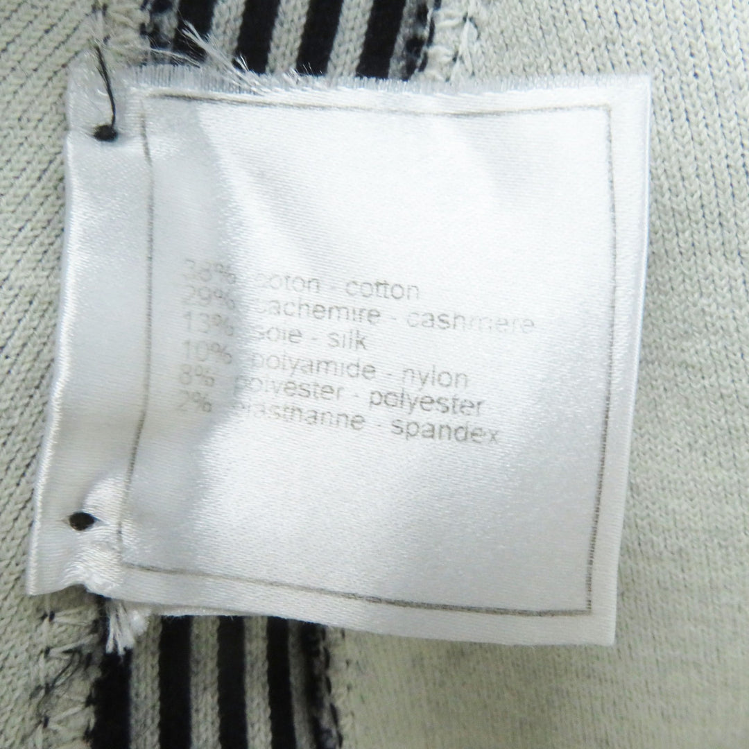 Great CHANEL skirt With airplane charm Dark Navy White cotton Women 40 08C P32497