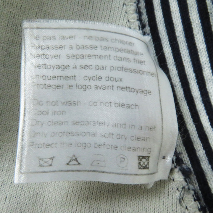 Great CHANEL skirt With airplane charm Dark Navy White cotton Women 40 08C P32497
