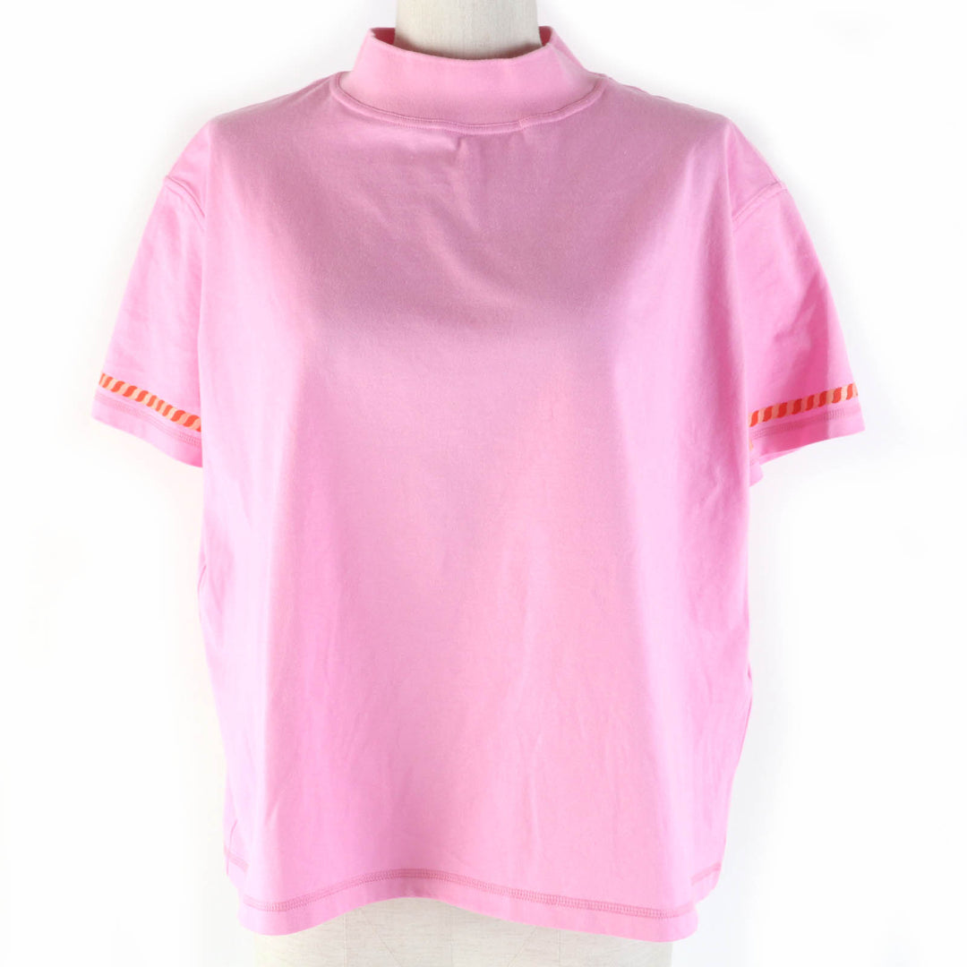 Excellent HERMES Short sleeve T-shirt cartouche Mock neck pink Women 34 3E4621DL