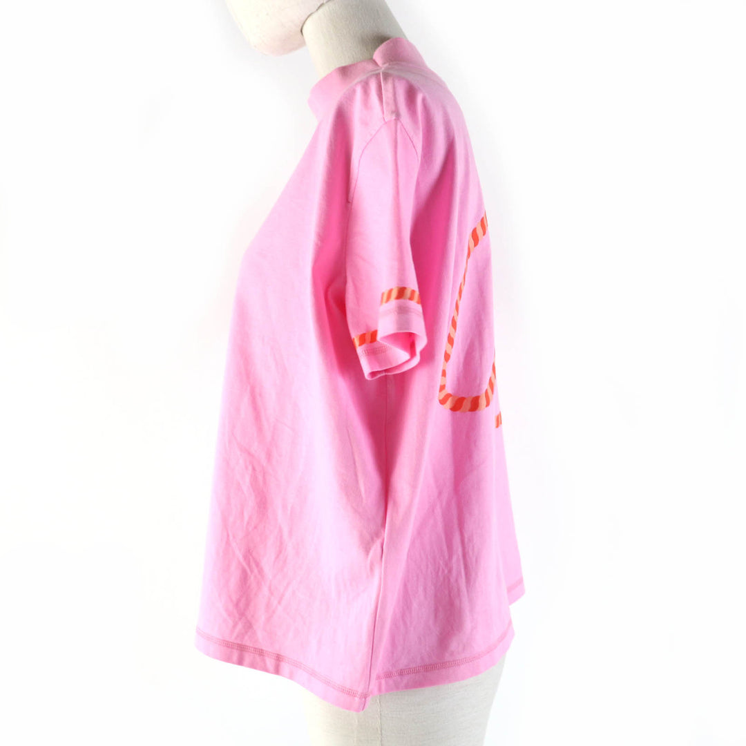 Excellent HERMES Short sleeve T-shirt cartouche Mock neck pink Women 34 3E4621DL
