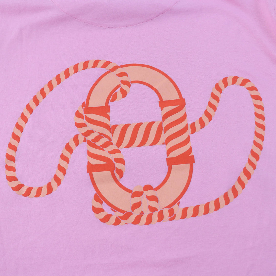 Excellent HERMES Short sleeve T-shirt cartouche Mock neck pink Women 34 3E4621DL