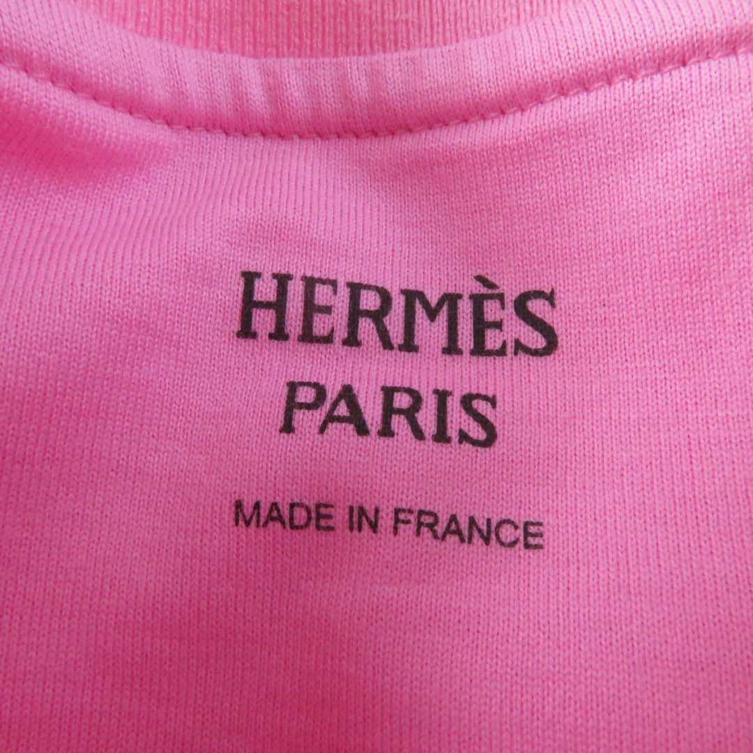 Excellent HERMES Short sleeve T-shirt cartouche Mock neck pink Women 34 3E4621DL