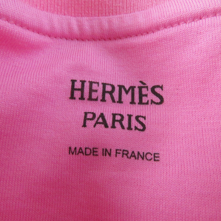 Excellent HERMES Short sleeve T-shirt cartouche Mock neck pink Women 34 3E4621DL