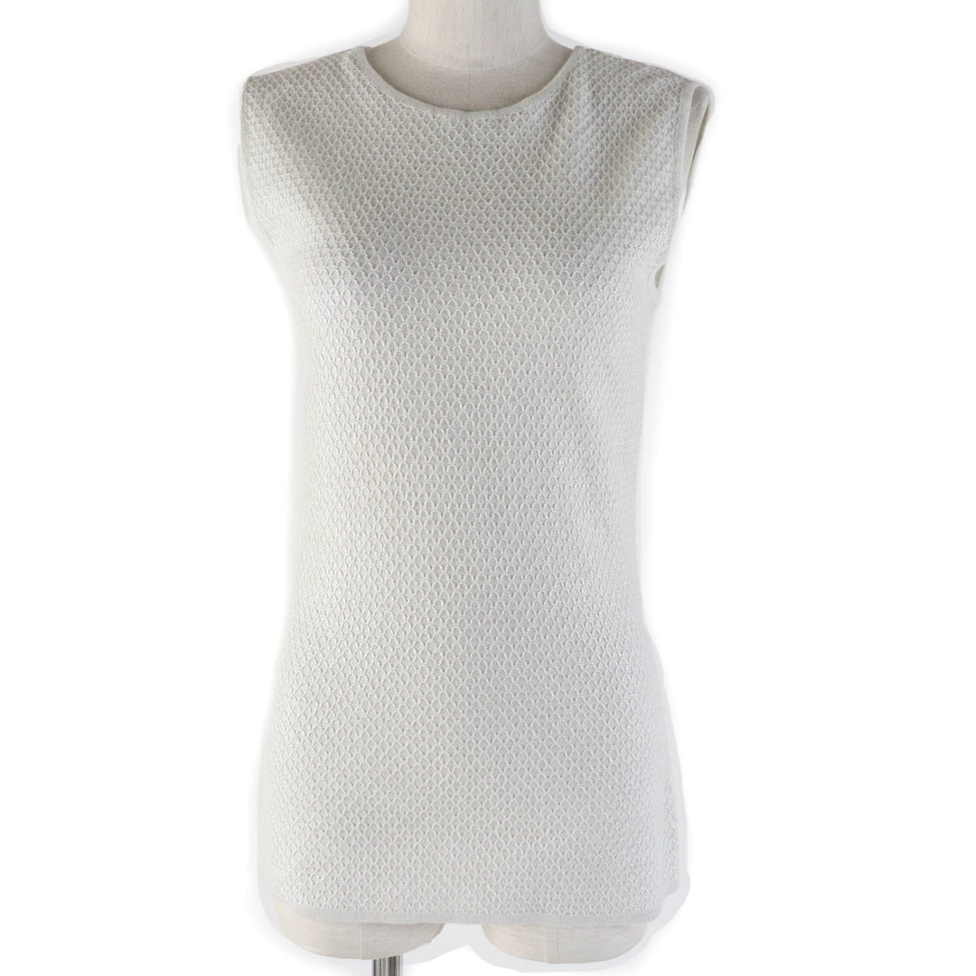 Great CHANEL knit Sleeveless with bag charm Light gray Women 38 09P P35700K02085
