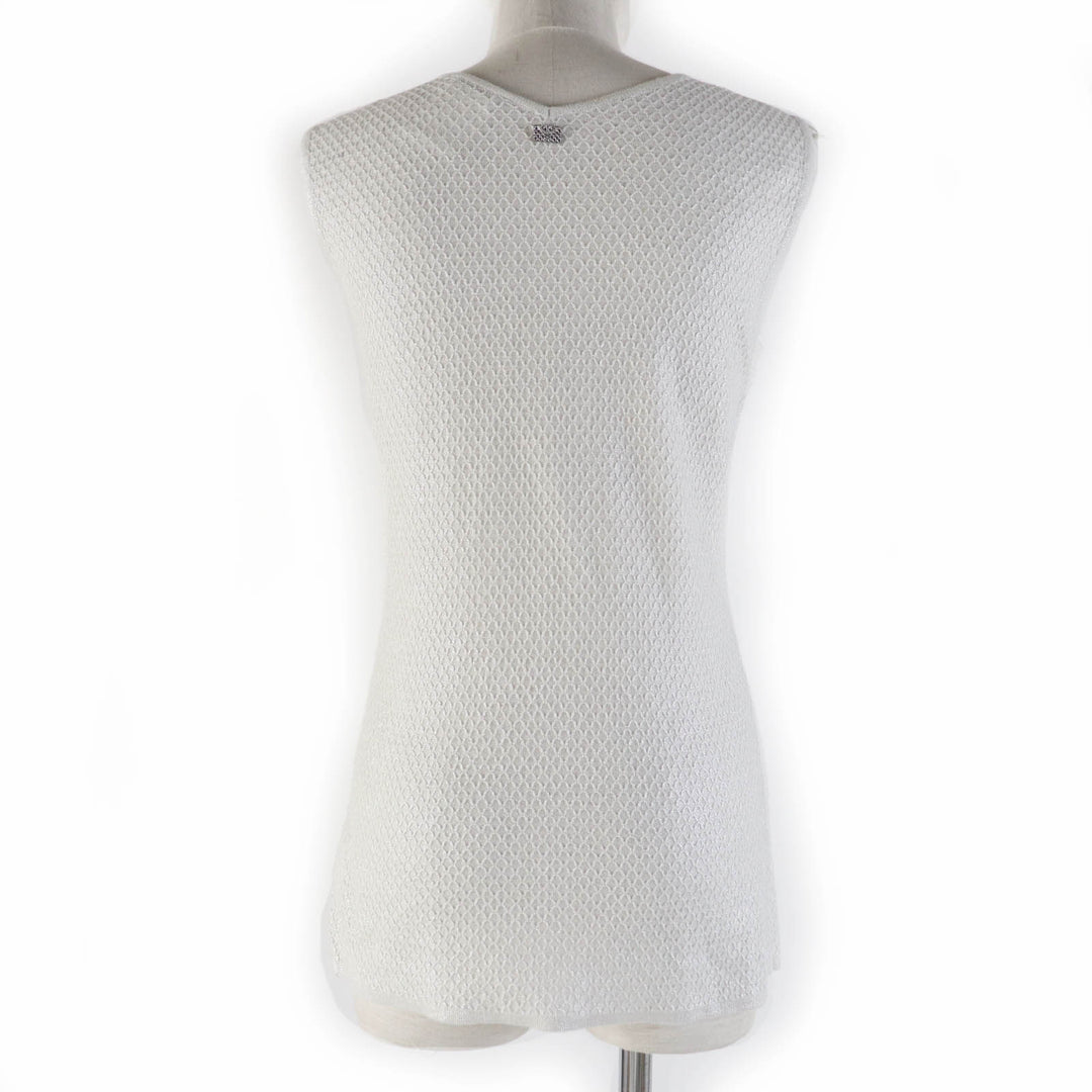 Great CHANEL knit Sleeveless with bag charm Light gray Women 38 09P P35700K02085