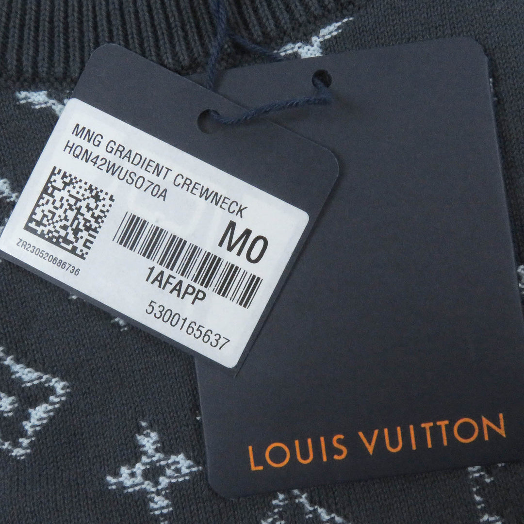 LOUIS VUITTON knit Monogram Gradient Crew Neck Sweater Blue gray mens M 1AFAPP