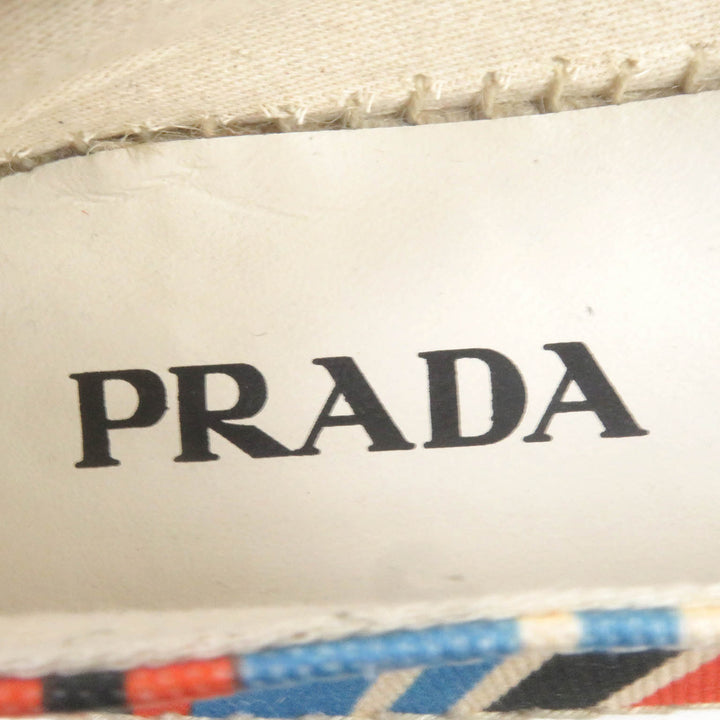 Pristine PRADA Slip-on Striped Triangle Logo Triangle Plate canvas mens 8 2DE136