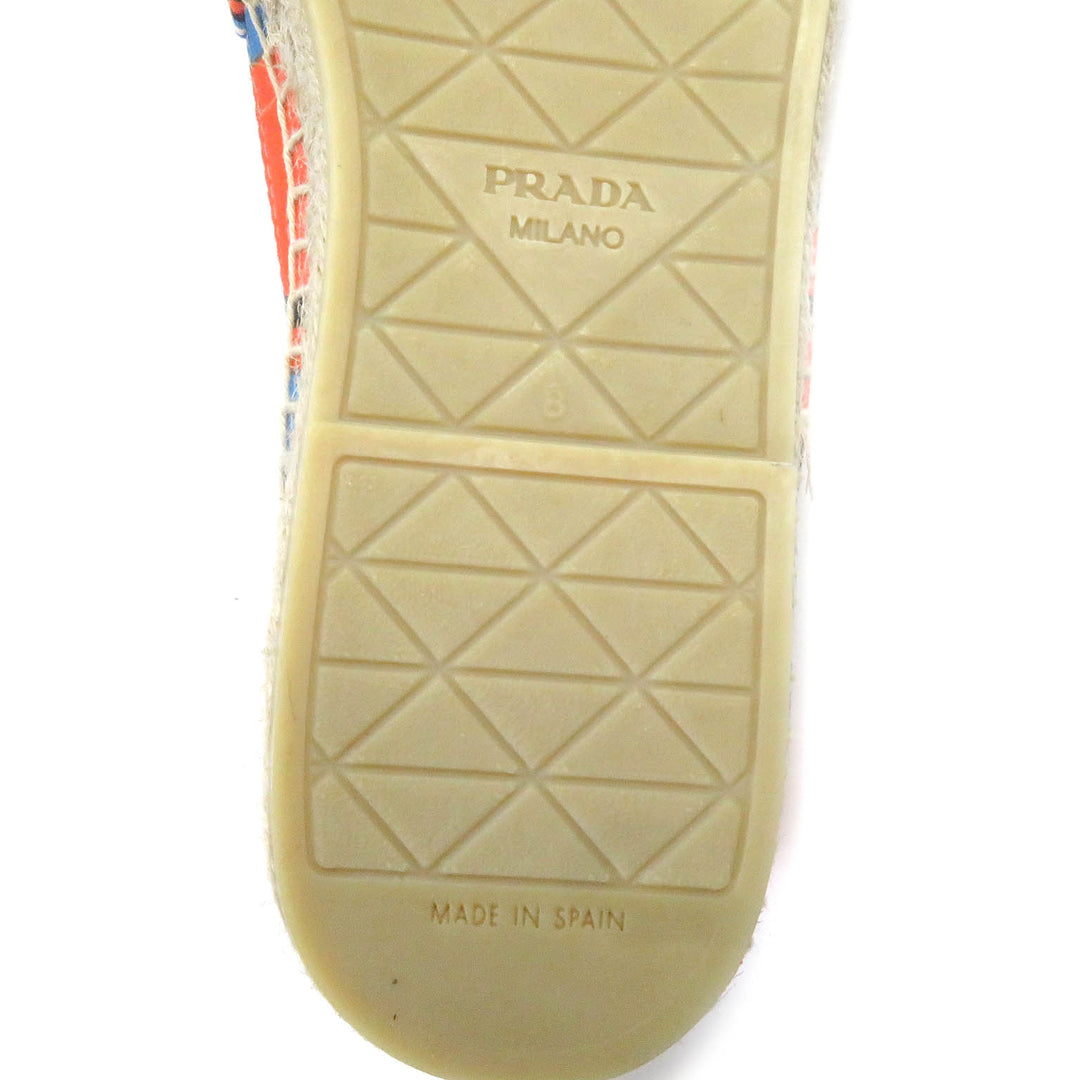 Pristine PRADA Slip-on Striped Triangle Logo Triangle Plate canvas mens 8 2DE136