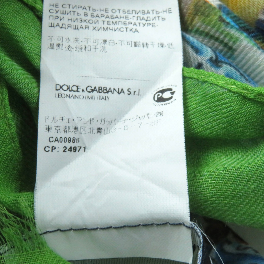 Excellent DOLCE&GABBANA Stall Large shawl with fringe, logo, flower and fruit design Multi Modal Women