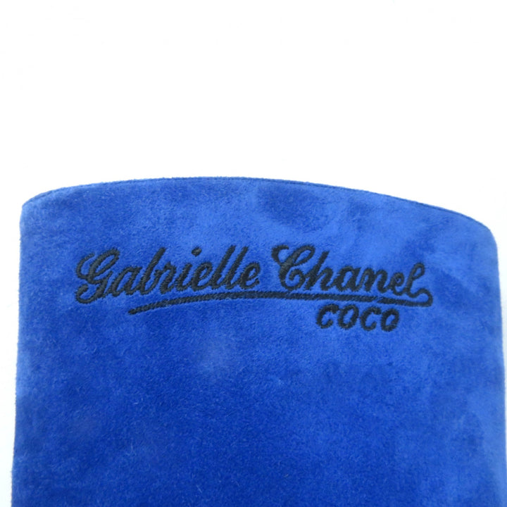Great CHANEL short boots GABRIEIIE COCO blue-black Suede leather Women 35 G33119