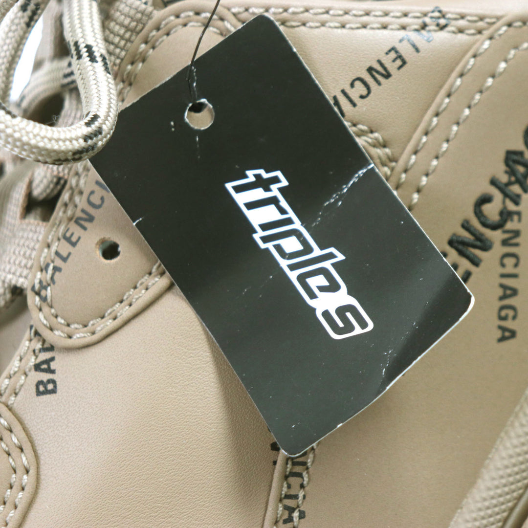 Pristine BALENCIAGA sneakers TRIPLE S Triple S embroidery Brown leather mens 43