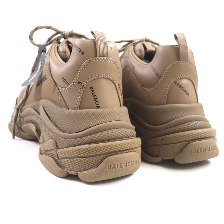 Pristine BALENCIAGA sneakers TRIPLE S Triple S embroidery Brown leather mens 43