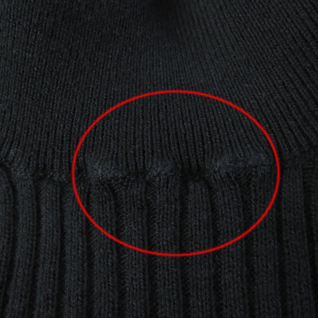 Great PRADA knit Ribbed knit Long sleeves High neck black cotton Women 36 DNA945