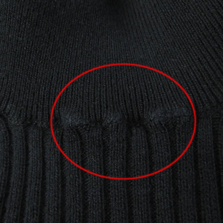 Great PRADA knit Ribbed knit Long sleeves High neck black cotton Women 36 DNA945