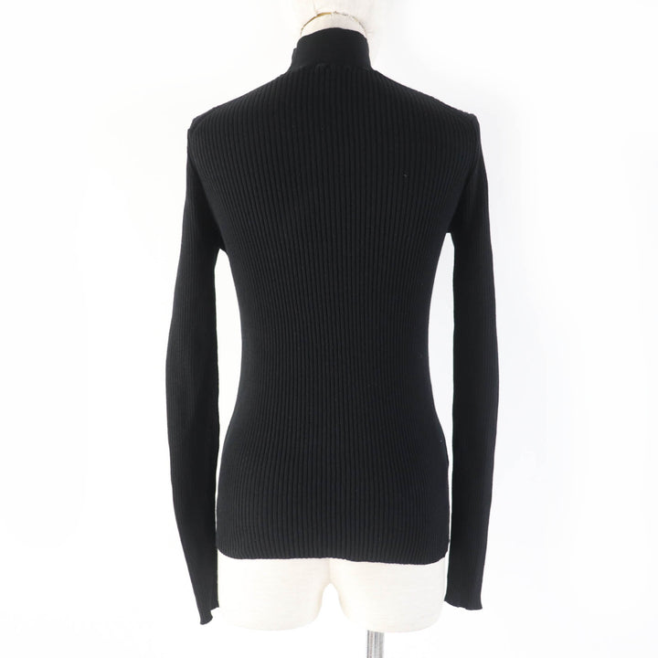 Great PRADA knit Ribbed knit Long sleeves High neck black cotton Women 36 DNA945