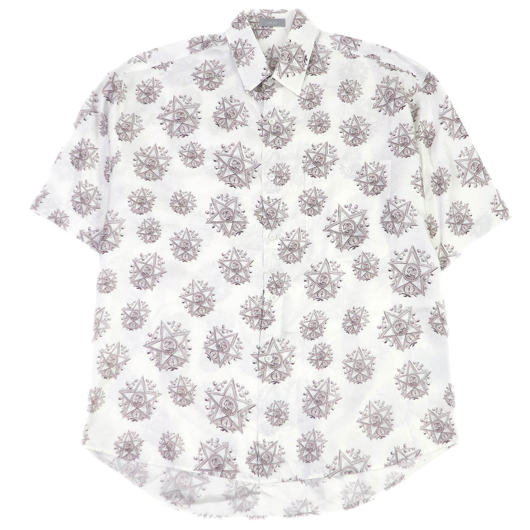 Excellent DIOR Short sleeve shirt CD Etoile all-over pattern silk mens 39