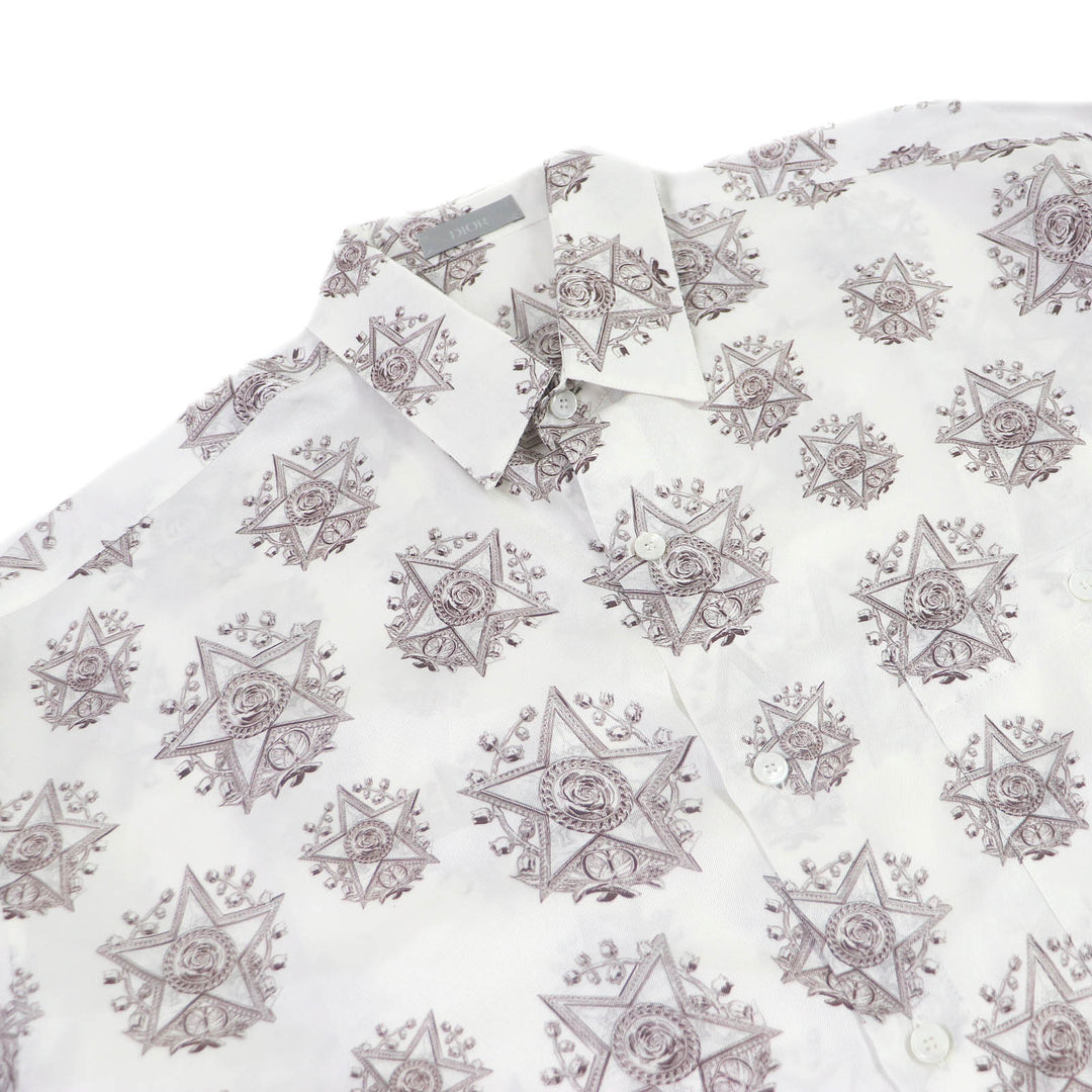 Excellent DIOR Short sleeve shirt CD Etoile all-over pattern silk mens 39
