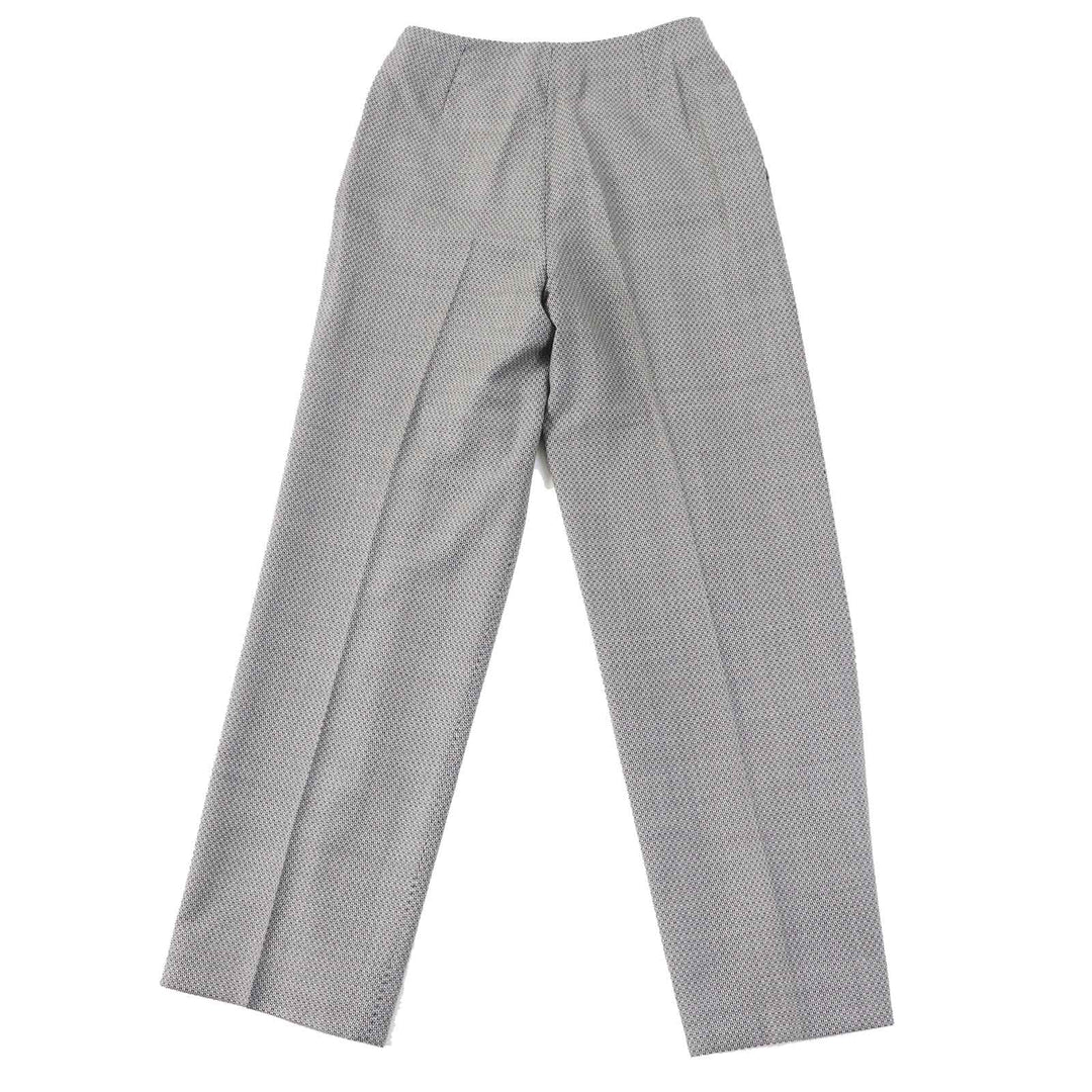 Excellent HERMES Pants Rare H Pattern Archive Black Grey wool Women 34